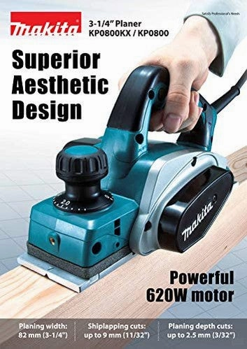 MAKITA Lightweight 3-1/4" Planer [KP0800KX]