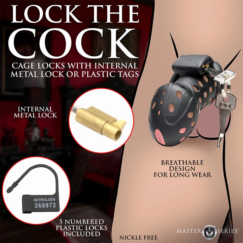 Master Series Lock Down Breathable Plastic Chastity Cock Cage