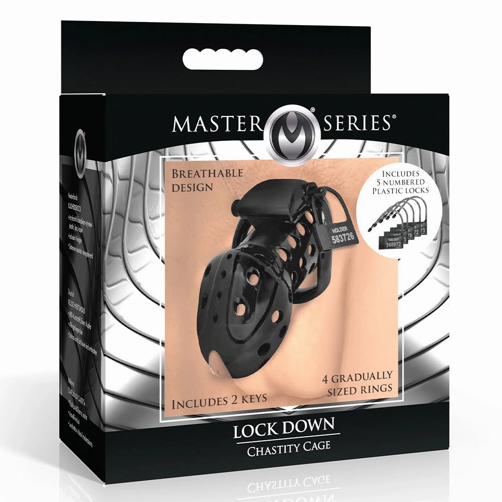 Master Series Lock Down Breathable Plastic Chastity Cock Cage