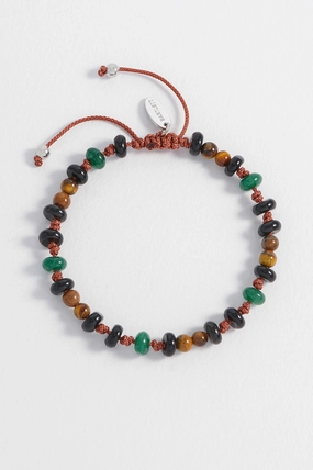 Men's Gemstone Knotted Slider Bracelet