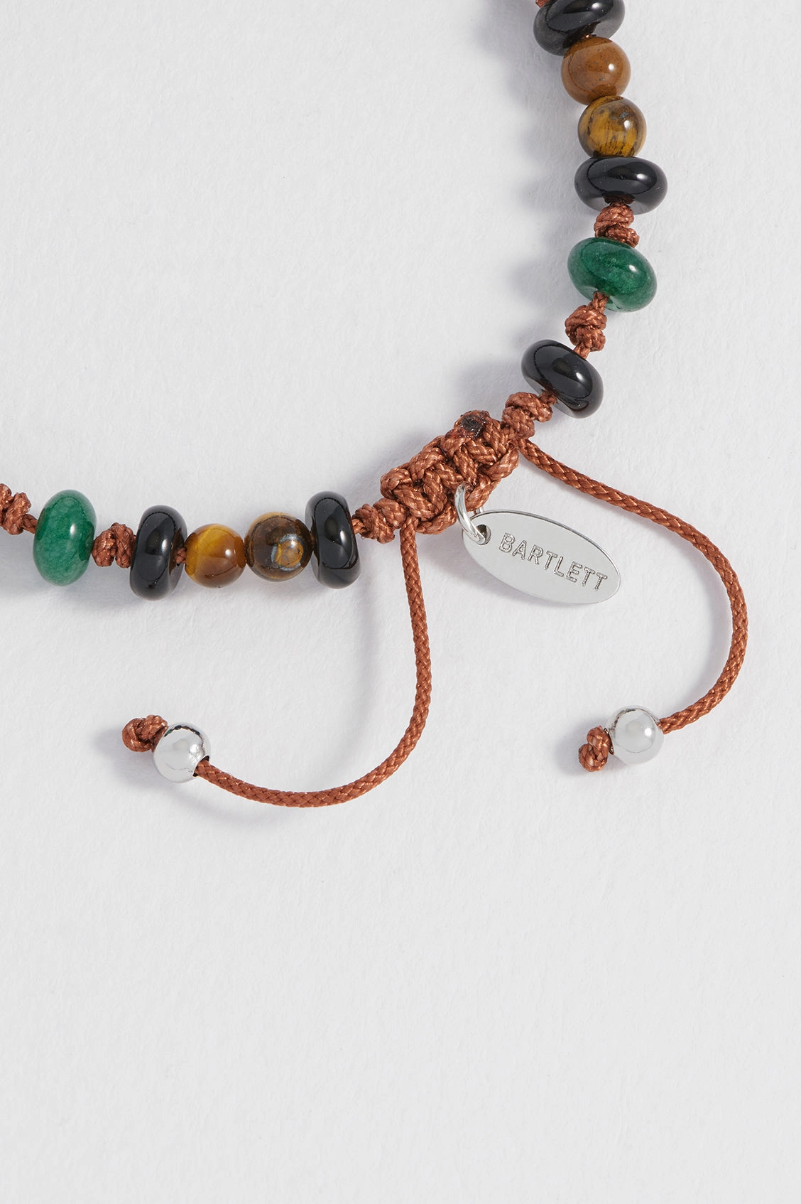 Men's Gemstone Knotted Slider Bracelet