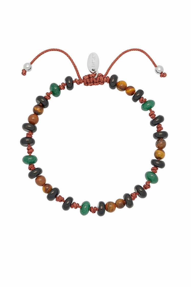 Men's Gemstone Knotted Slider Bracelet