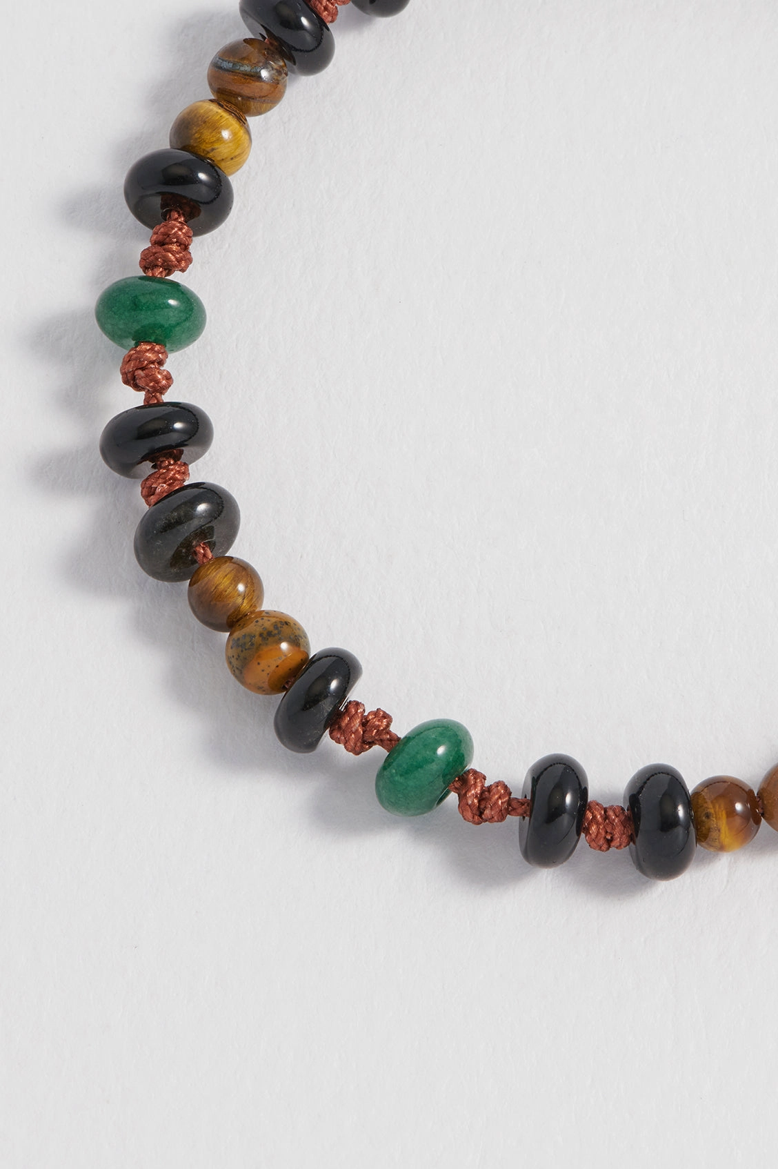 Men's Gemstone Knotted Slider Bracelet