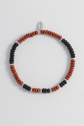 Men's Gemstone Stretch Disc Bracelet