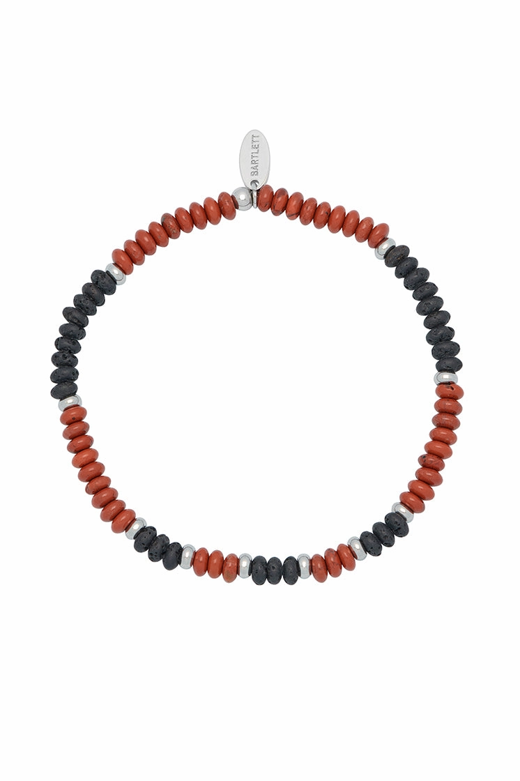 Men's Gemstone Stretch Disc Bracelet
