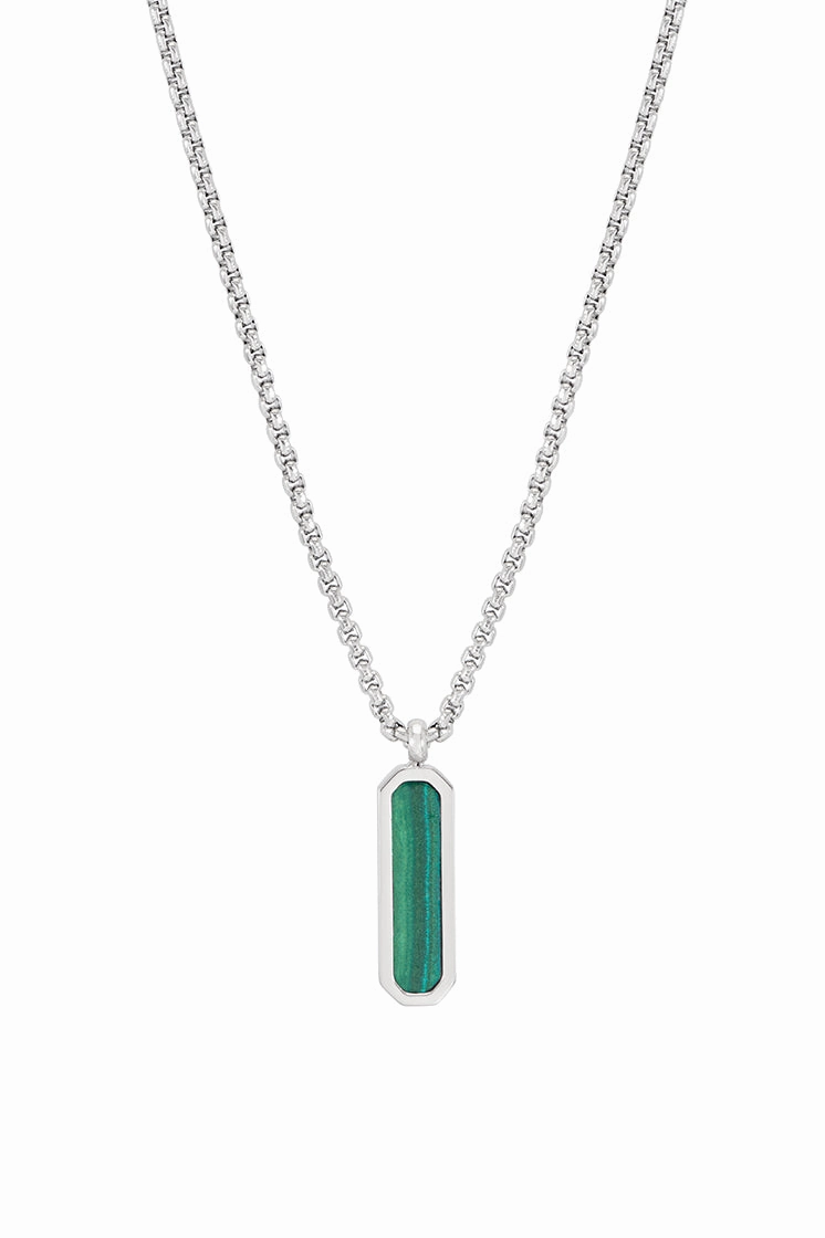 Men's Gemstone Tag Pendant Necklace