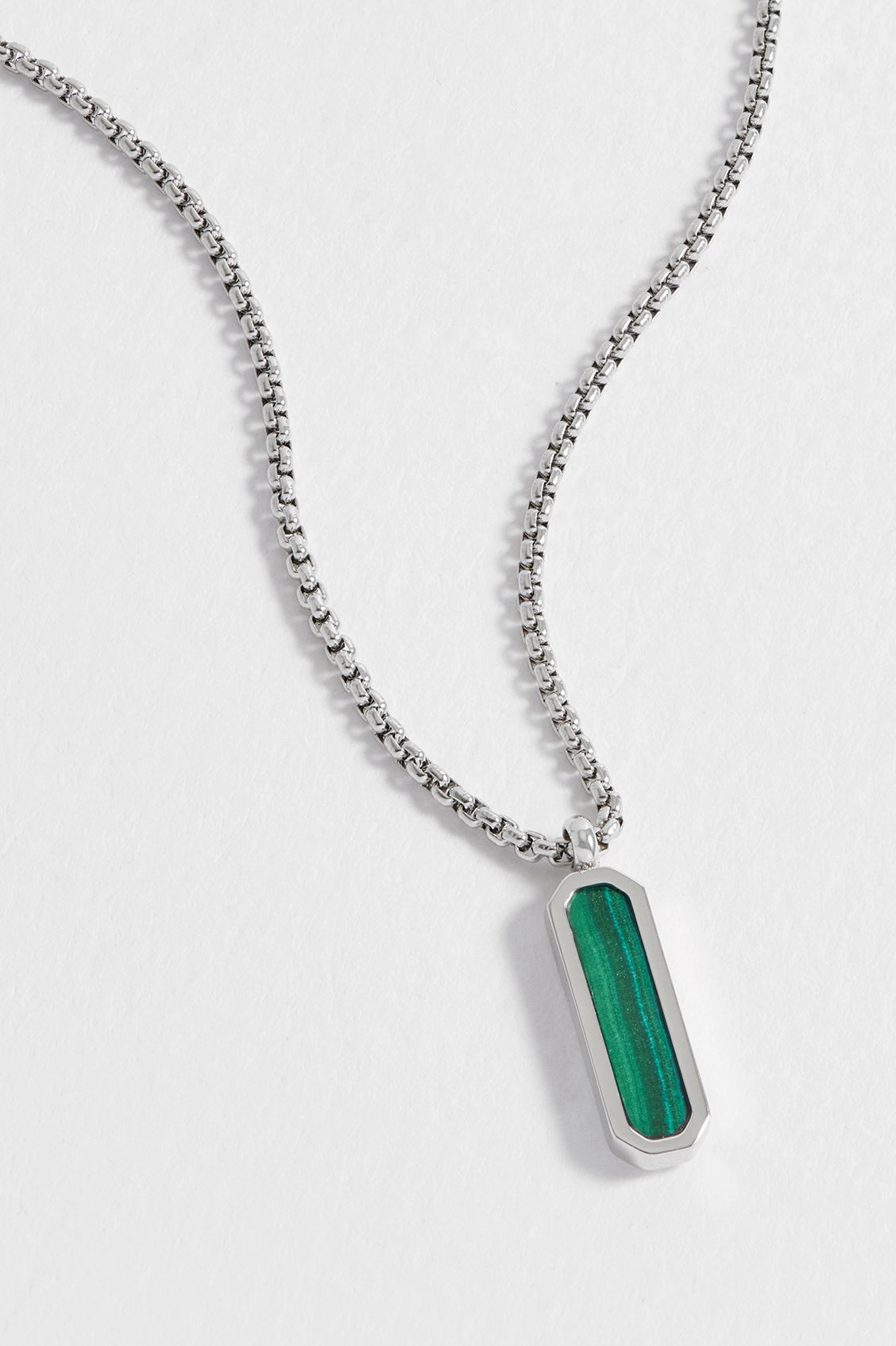 Men's Gemstone Tag Pendant Necklace
