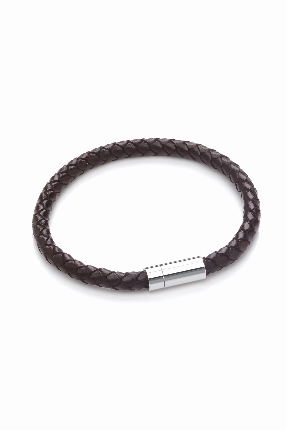 Men's Leather Single Plaited Wrap Bracelet