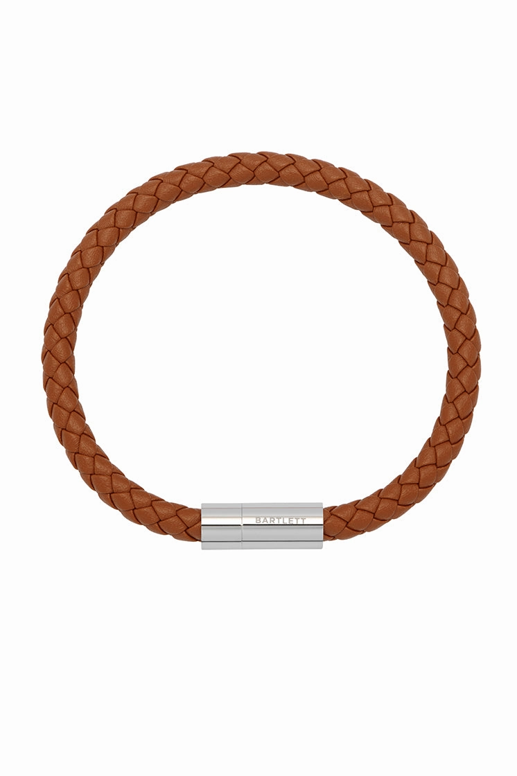 Men's Leather Single Plaited Wrap Bracelet