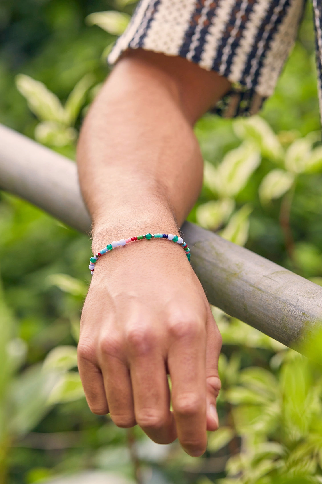 Men's Mixed Bead Stretch Bracelet