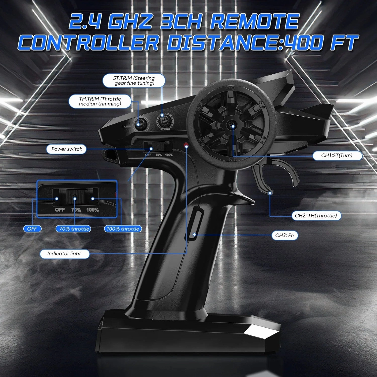 Mibescal 1:16 Remote Control Brushless Car, Blue - Durable & Efficient