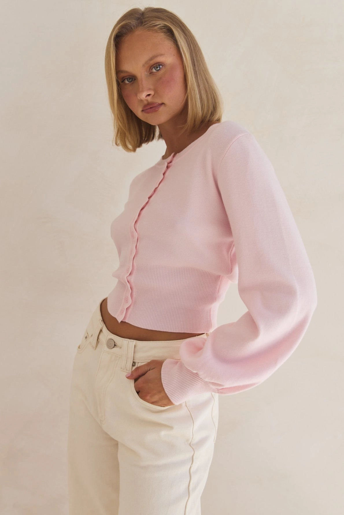 Misty Knit Cardigan (Pink)