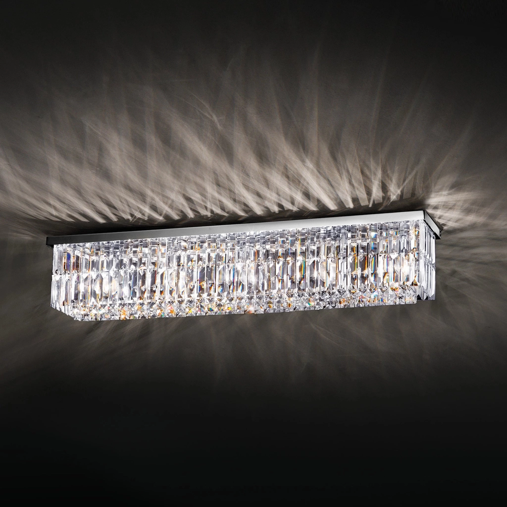 Modern Linear Crystal Ceiling Light