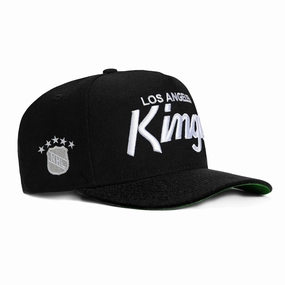 New Era 9Fifty A-Frame Los Angeles Kings NHL Logo Patch Script Snapback Hat - Black. White