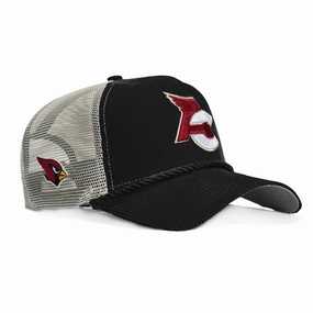 New Era 9Forty A-Frame Arizona Cardinals Logo Patch Rope Trucker Snapback Hat - Black