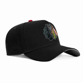 New Era 9Forty A-Frame Chicago Blackhawks Tonal Snapback Hat - Black