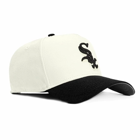New Era 9Forty A-Frame Chicago White Sox Snapback Hat - White, Black