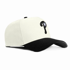 New Era 9Forty A-Frame Philadelphia Phillies Alternate Snapback Hat - White. Black
