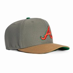 New Era 9Seventy Maxed Out Atlanta Braves Stretch-Snapback Hat - Graphite. Khaki