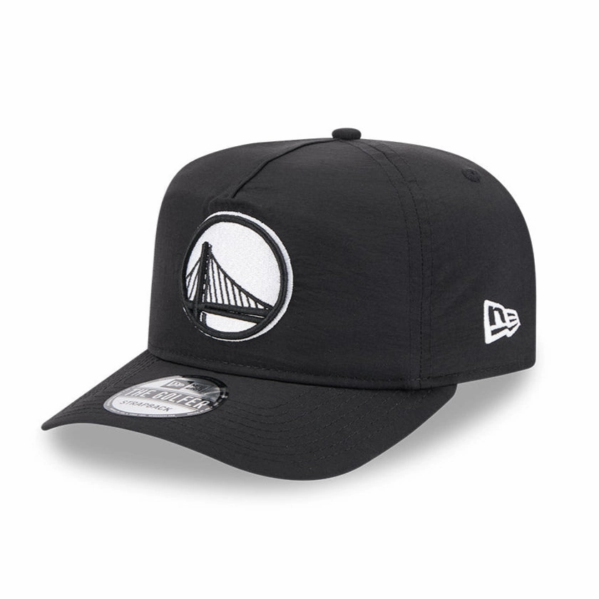 New Era Golfer Everyday Nylon Golden State Warriors Strapback Hat - Black