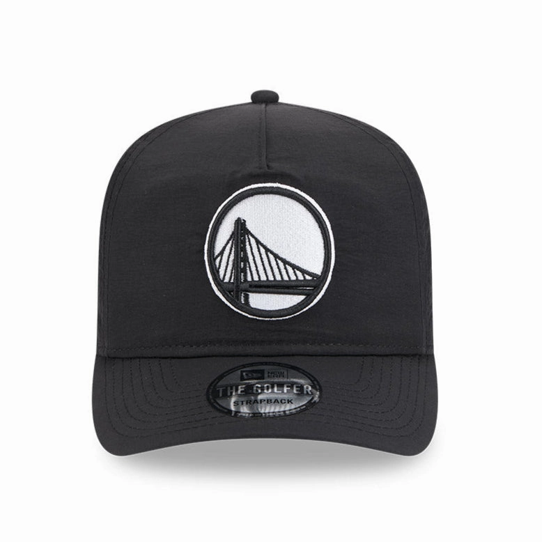 New Era Golfer Everyday Nylon Golden State Warriors Strapback Hat - Black