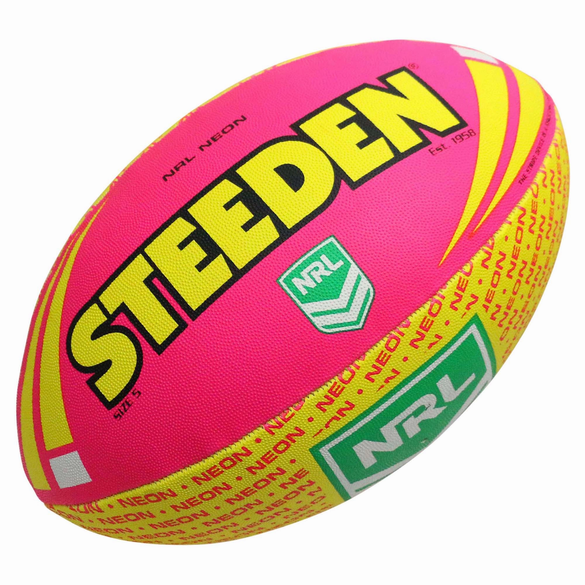 NRL Neon Supporter Rugby Ball (Size 5)