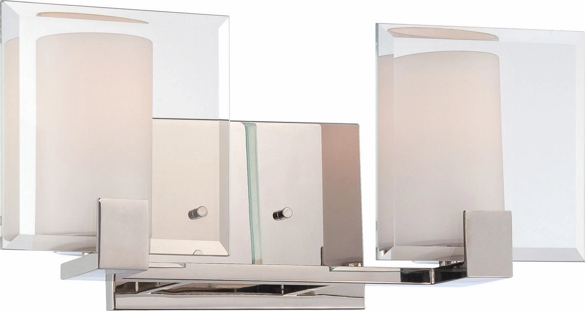 Nuvo Lighting 60-5272 Walker Collection Two Light Vanity Wall Mount in Polished Nickel Finish