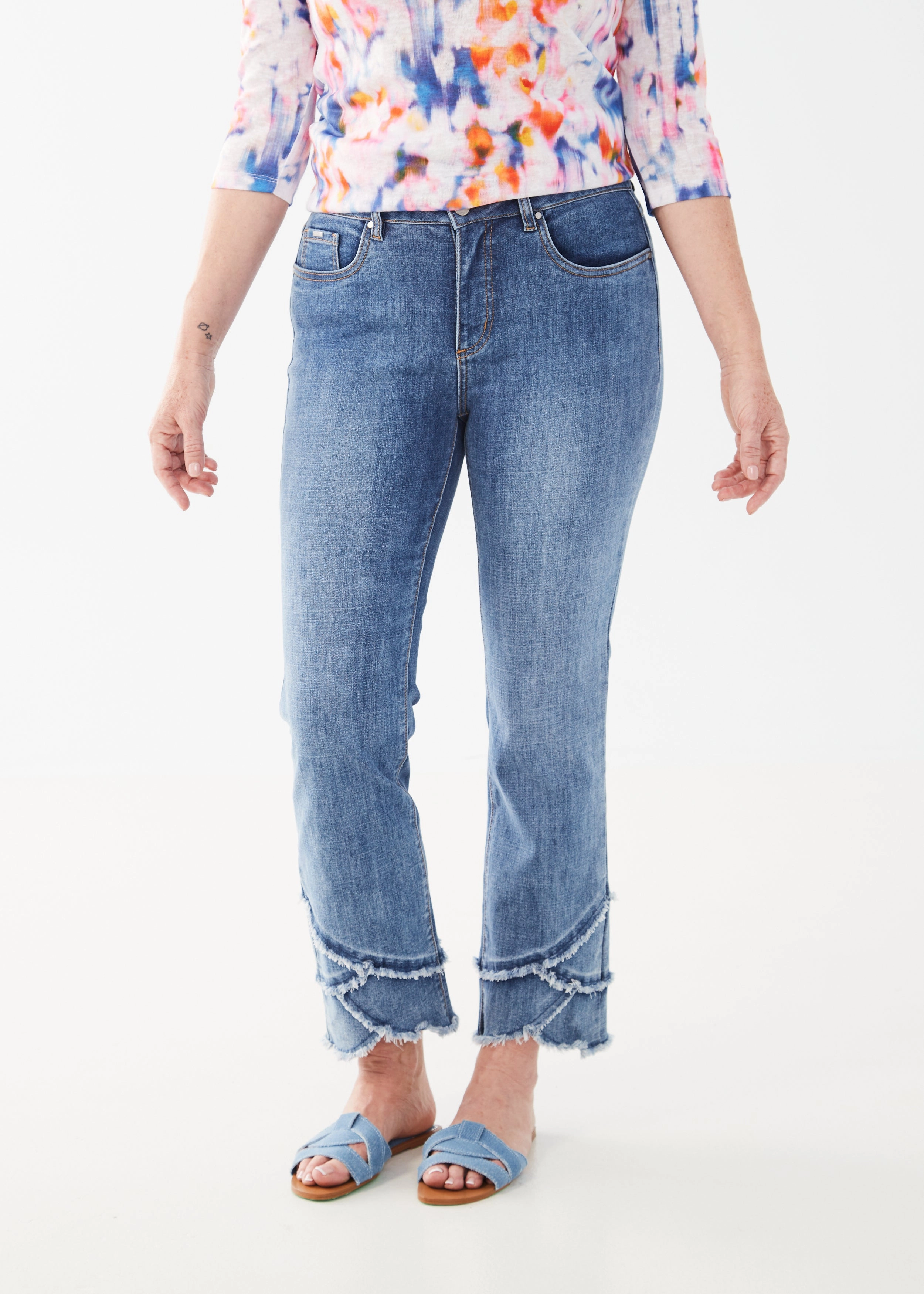 Olivia Tulip Hem Straight Ankle Denim