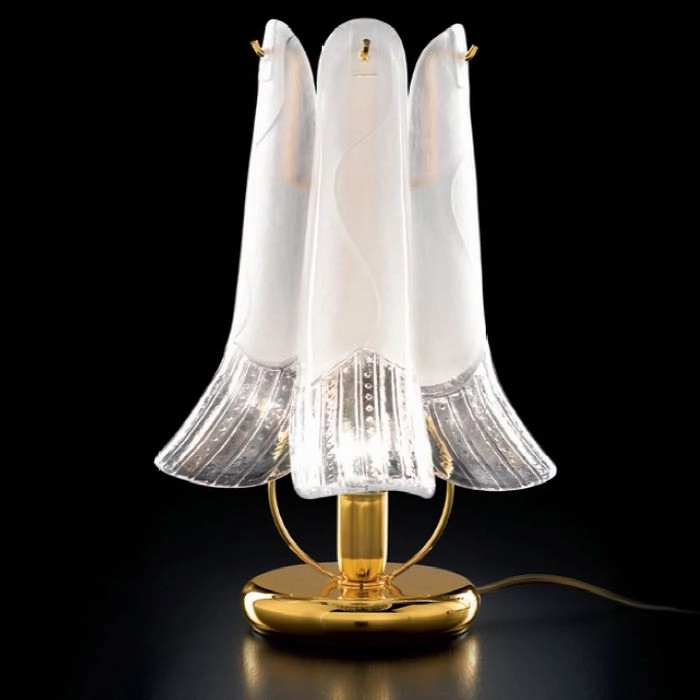 Pink White Or Amber Murano Glass Table Lamp