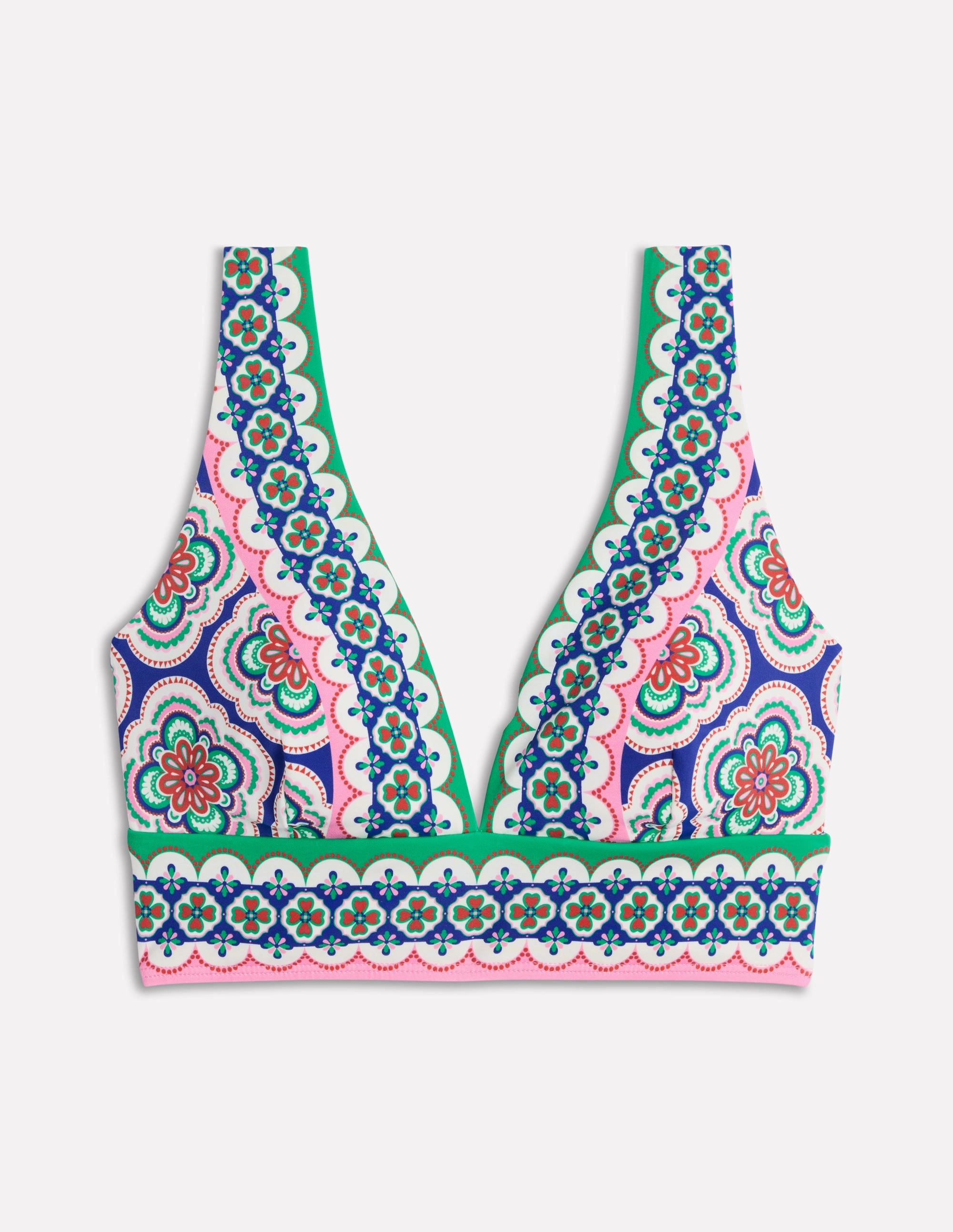 Porto Bikini Top-Bright Blue. Botanic Blush