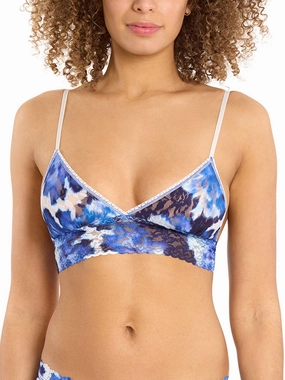 Printed Signature Lace® Padded Triangle Bralette Such A Blur Blue