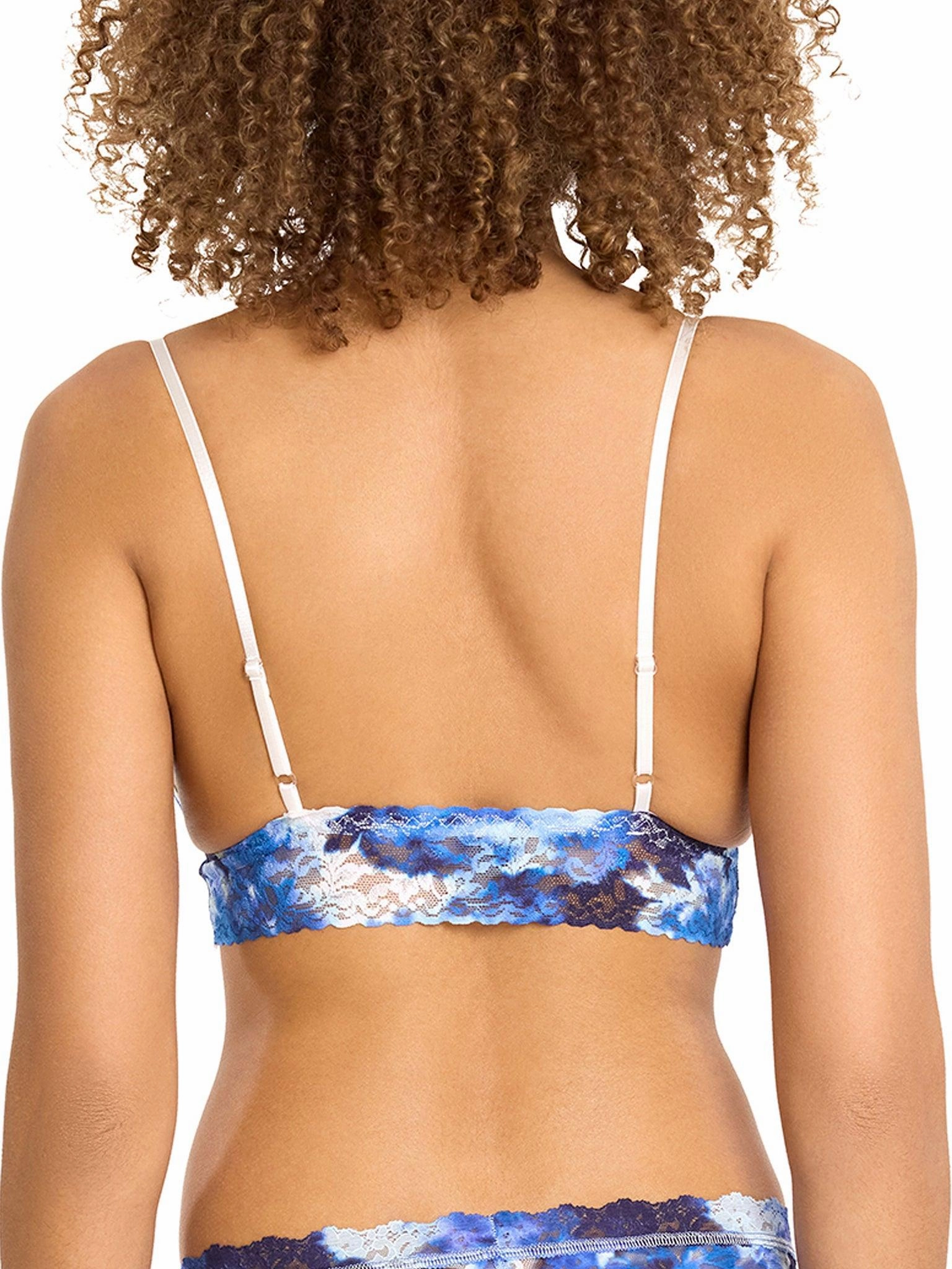 Printed Signature Lace® Padded Triangle Bralette Such A Blur Blue