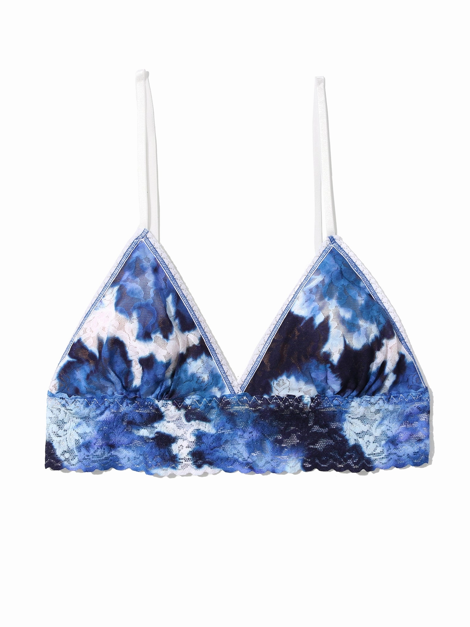Printed Signature Lace® Padded Triangle Bralette Such A Blur Blue