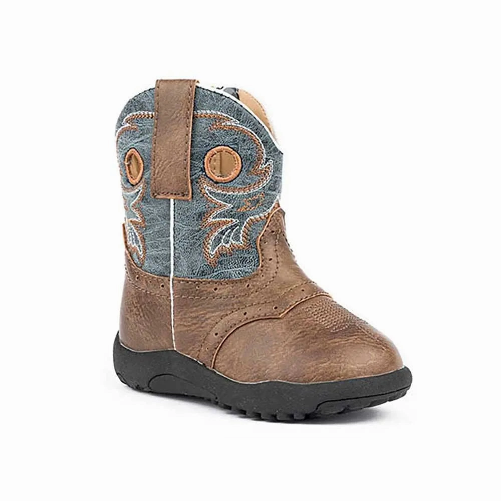 Roper Cowbabies Daniel (Blue/Brown) - Infant Cowboy Booties