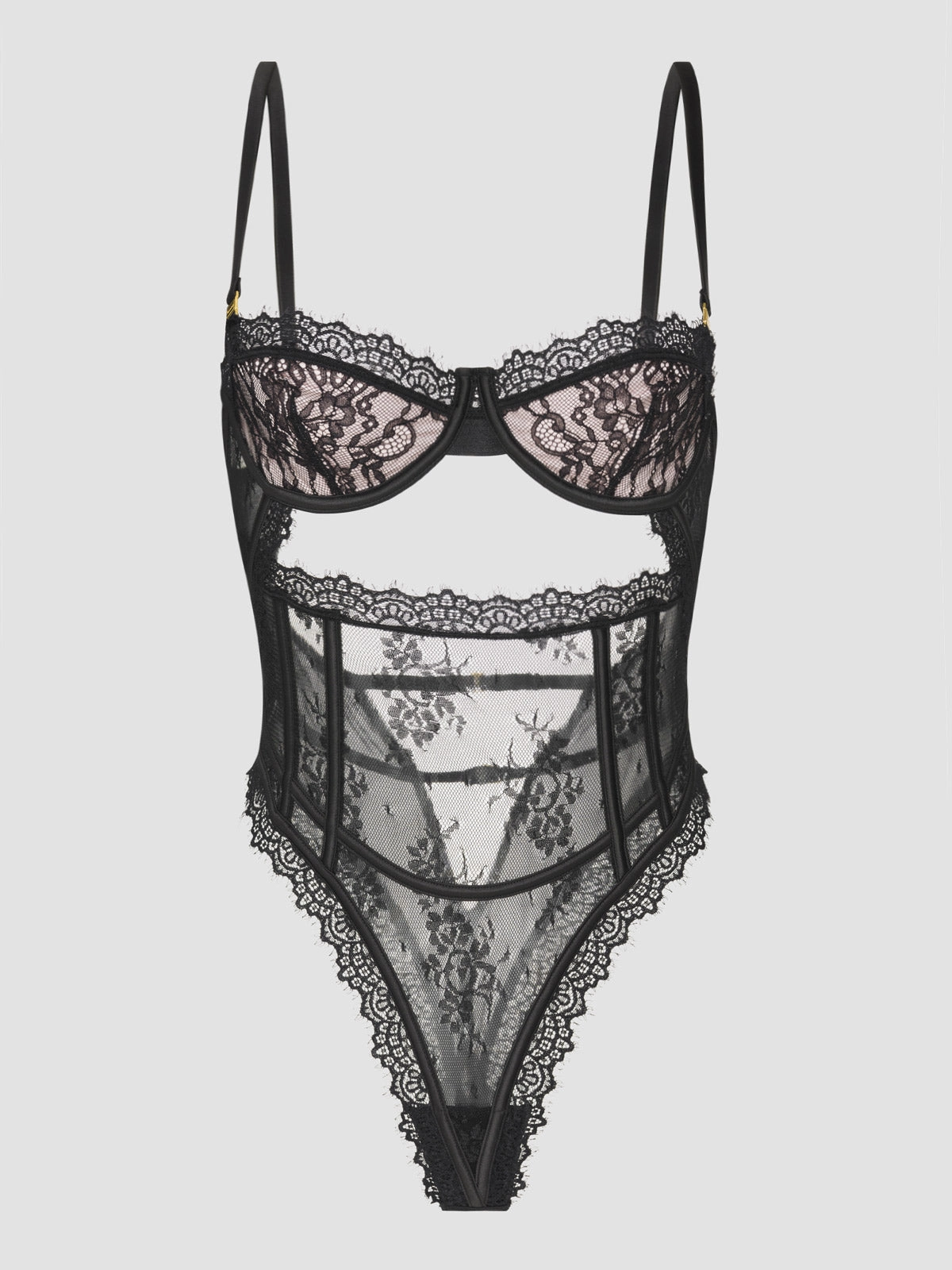 Rosalind Satin & Lace Underwire Teddy