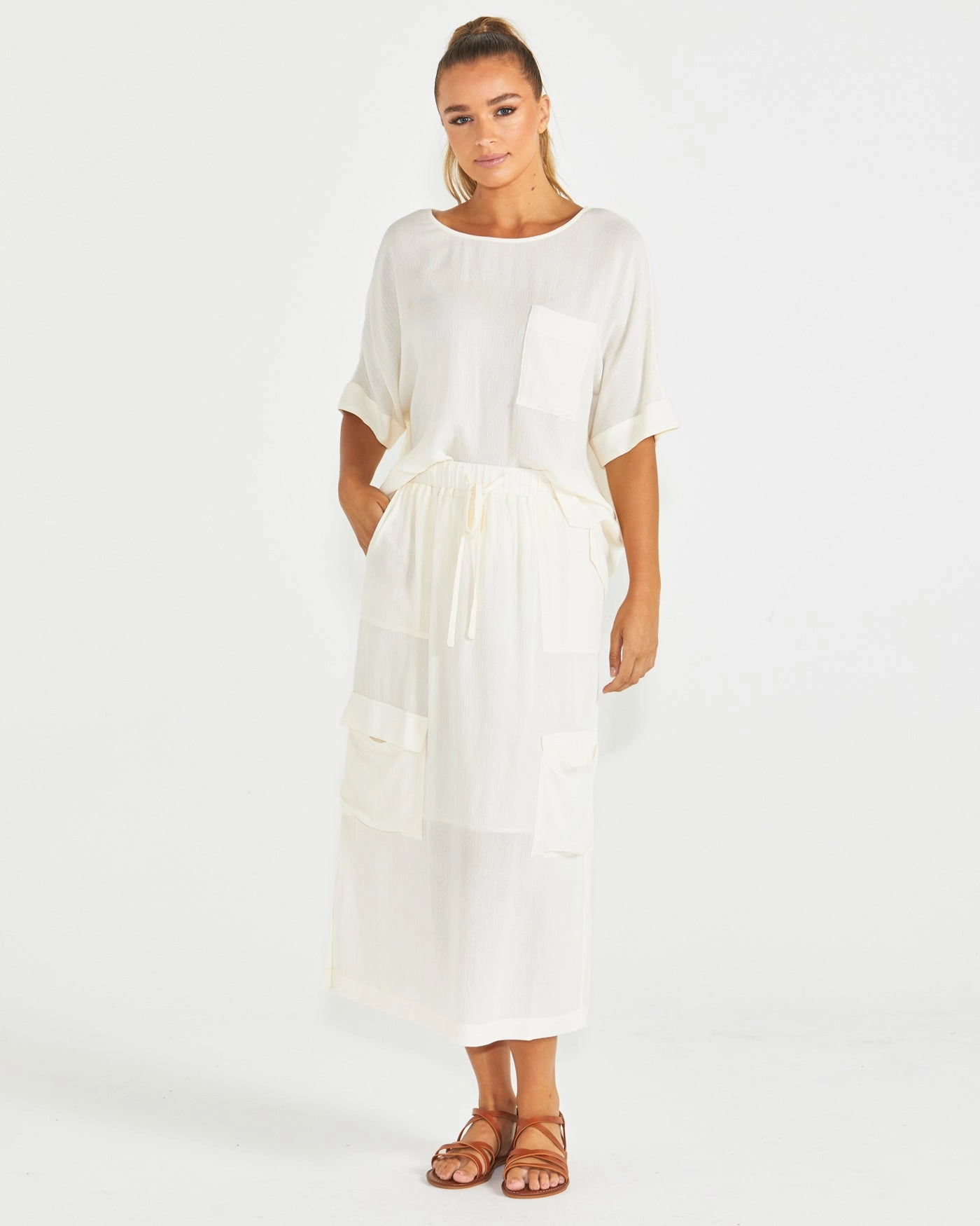 Sass Raya Oversized Top Cream