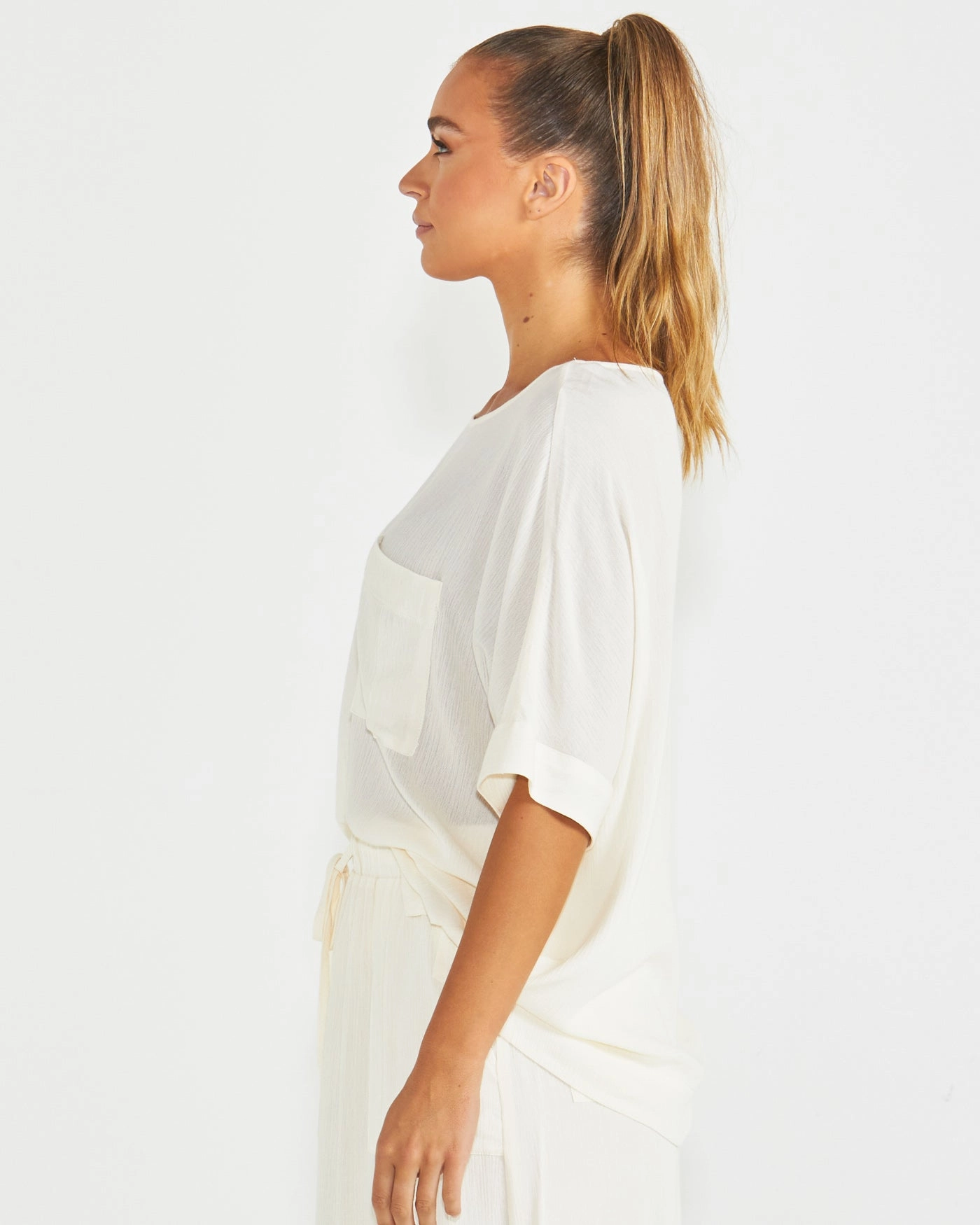 Sass Raya Oversized Top Cream
