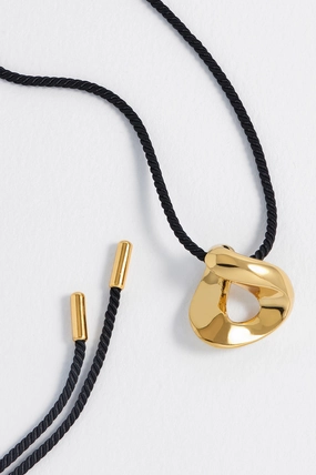 Sculptural Twist Pendant Cord Necklace