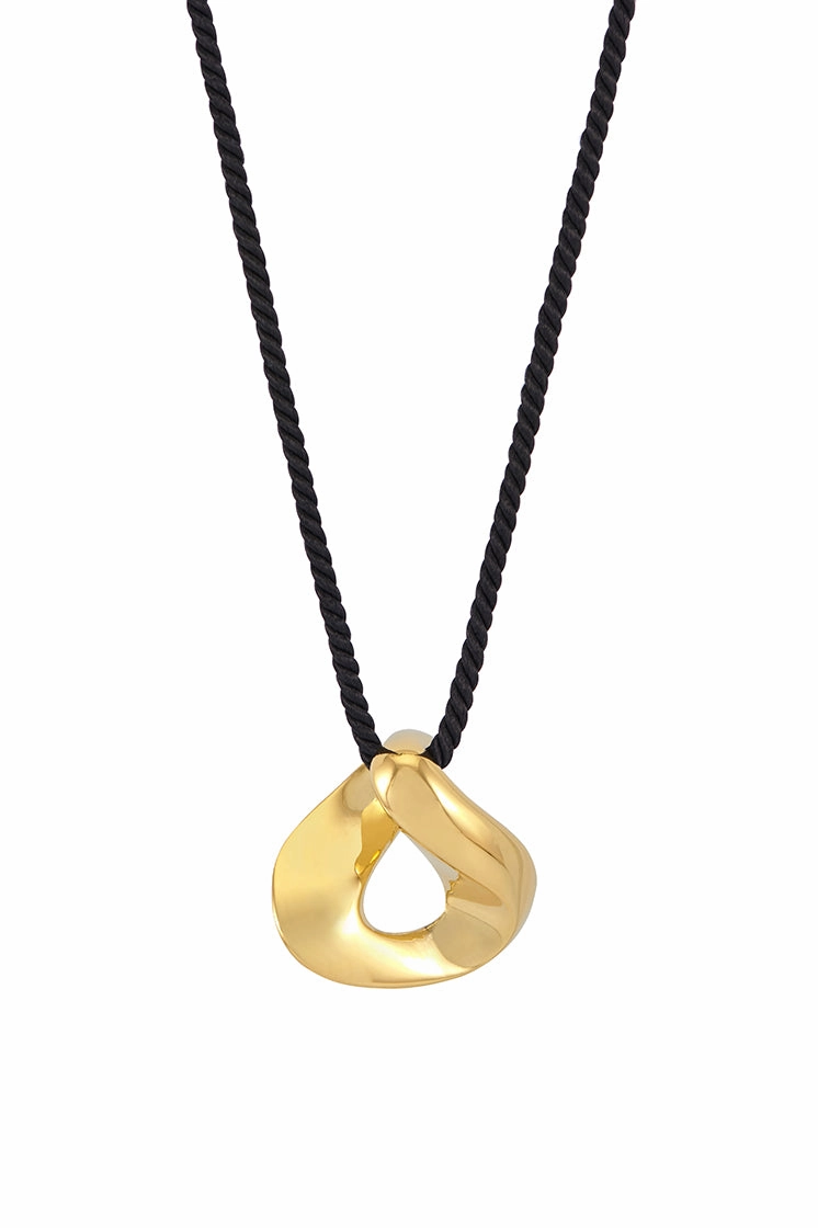 Sculptural Twist Pendant Cord Necklace
