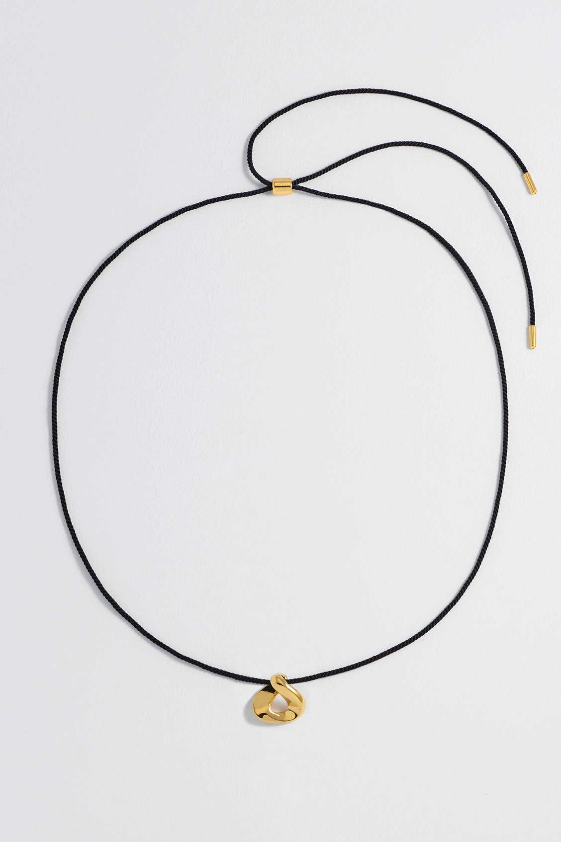 Sculptural Twist Pendant Cord Necklace