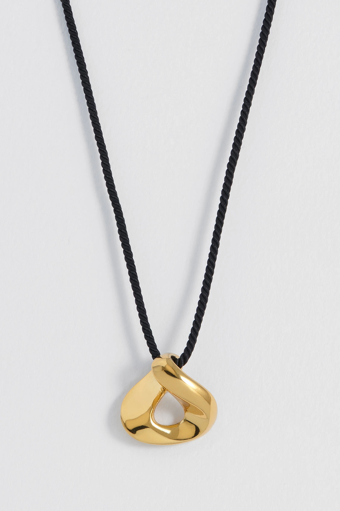 Sculptural Twist Pendant Cord Necklace