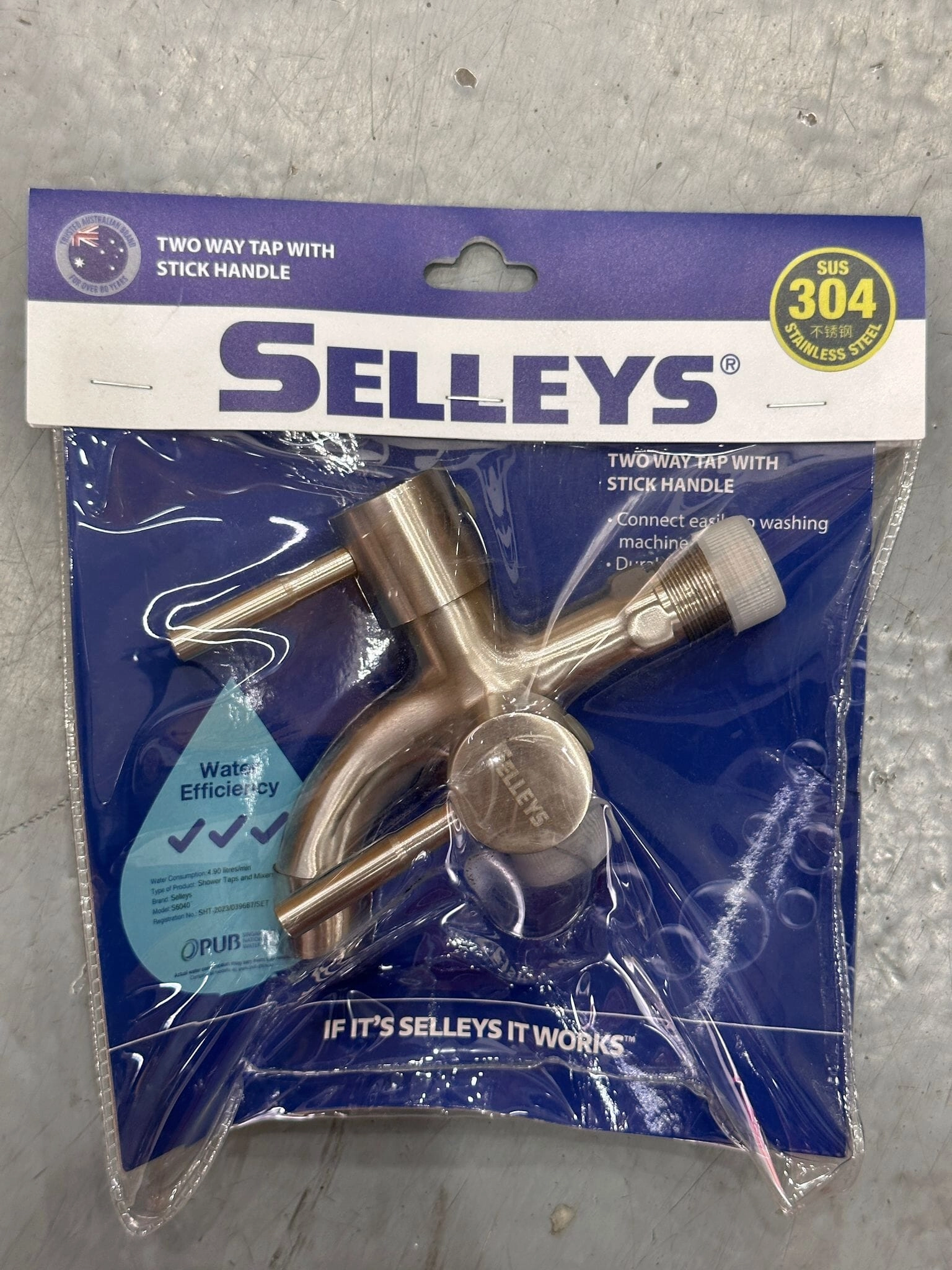 Selleys SS304 Basin 2 Way Tap - Stick Handle | Model : SEY-S6040