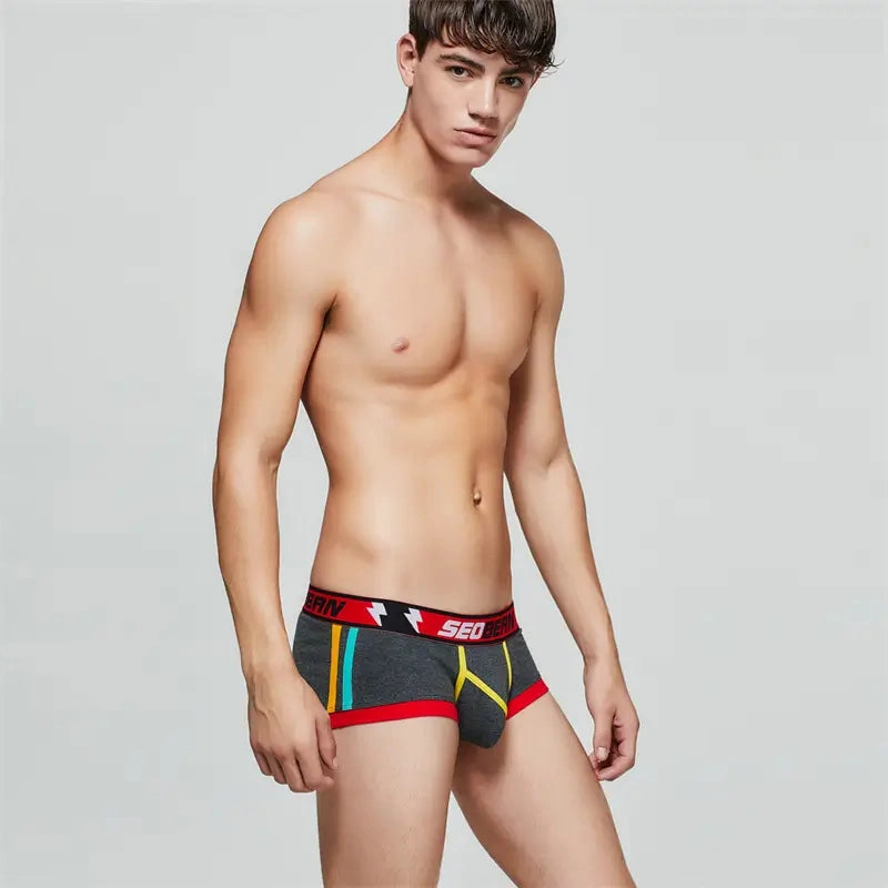 Seobean Men's Breathable Boxer Briefs - U-Pouch Design for Ultimate Comfort 00206