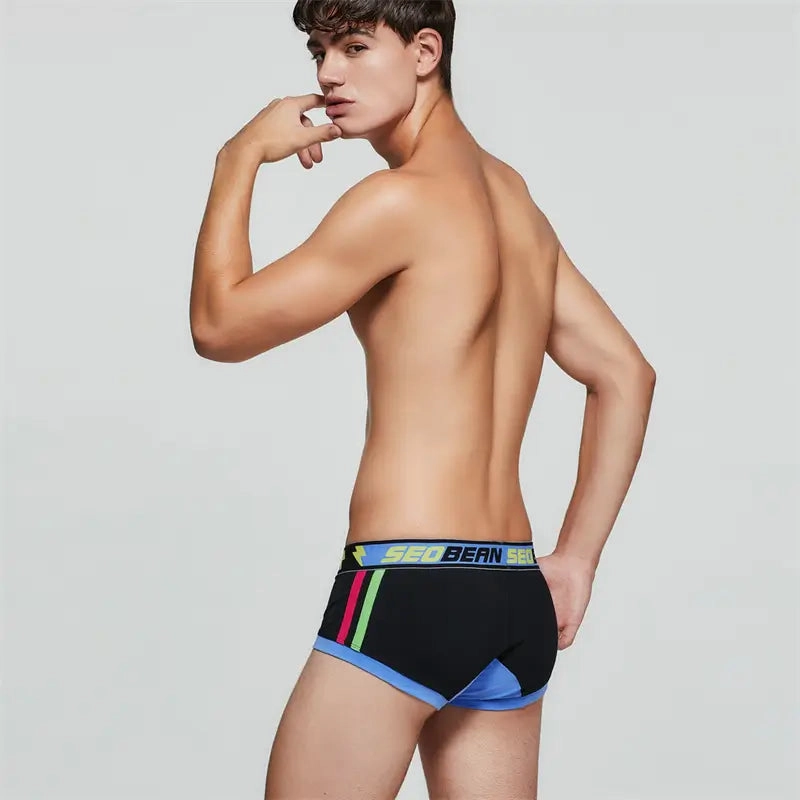 Seobean Men's Breathable Boxer Briefs - U-Pouch Design for Ultimate Comfort 00206