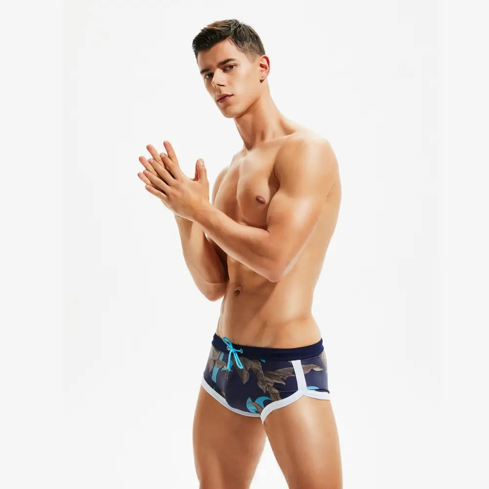 Seobean Men's Swim Trunks - Stylish Digital Print Swimwear for Ultimate Comfort 00801