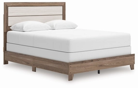 Sharnari Warm Gray Queen Panel Bed