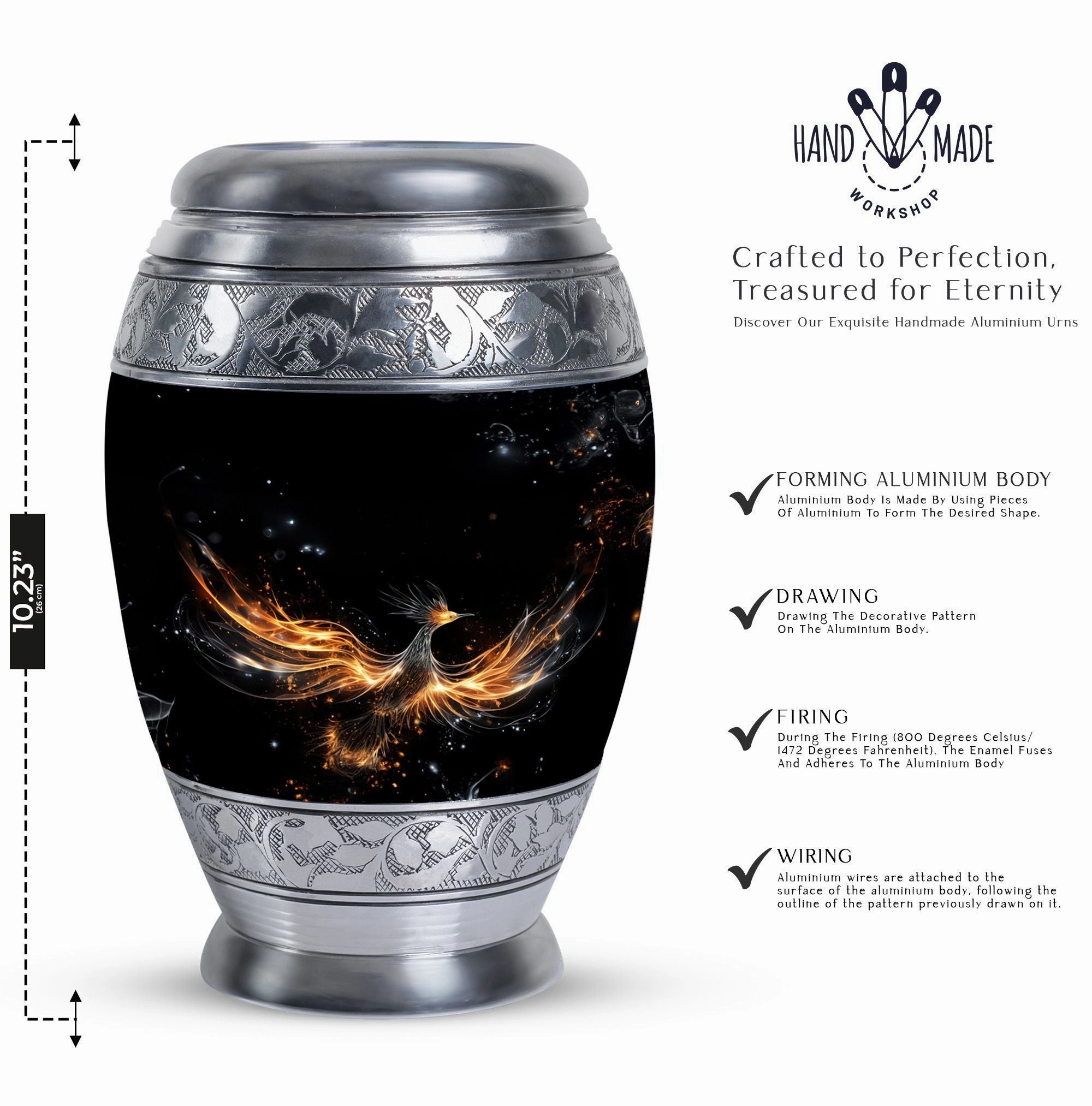 Shining Phoenix Cremation Urn: Elegant and Durable Funeral Urn