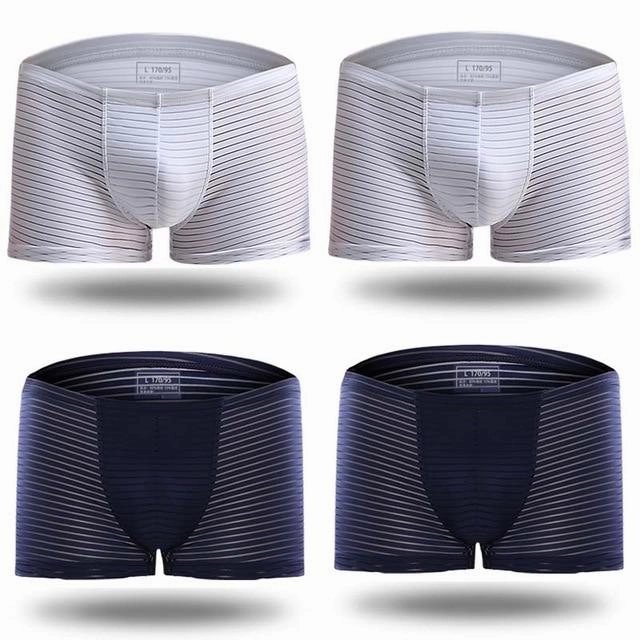 Silky Sheer Striped Boxer Briefs 4-Pack