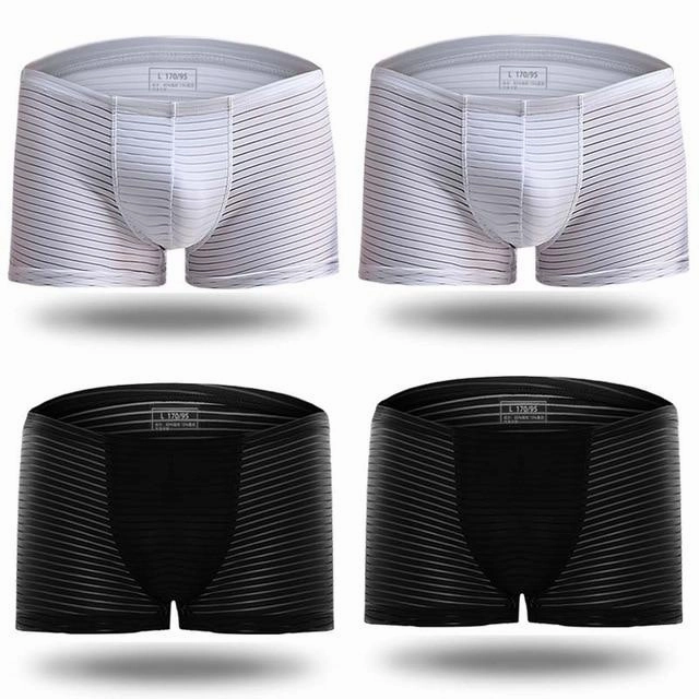 Silky Sheer Striped Boxer Briefs 4-Pack