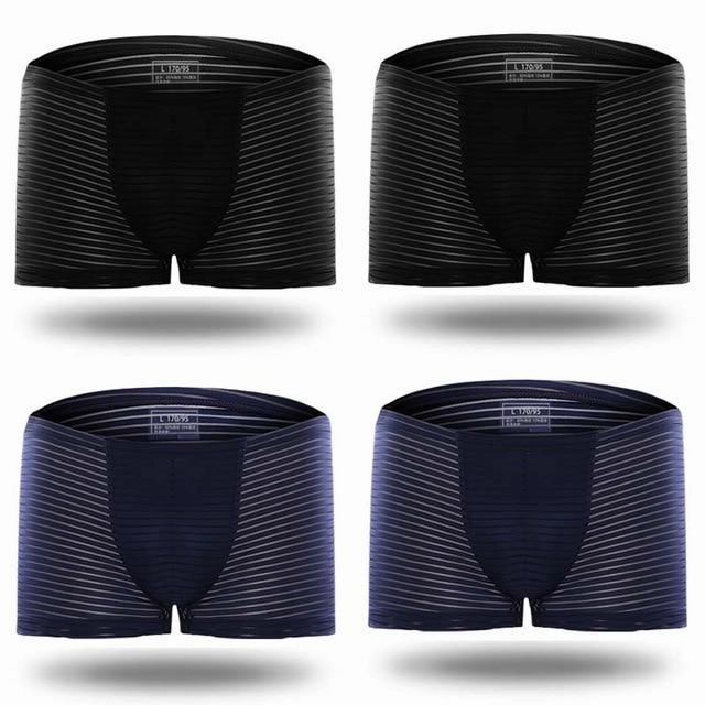 Silky Sheer Striped Boxer Briefs 4-Pack
